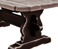 Gudbrandsdal sofabord. Her vist i farge A203 Mocca antikk med F03 Brent umbra plate