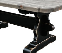 Gudbrandsdal sofabord. Her vist i farge A202 Antrasitt antikk med F05 Grå umbra plate